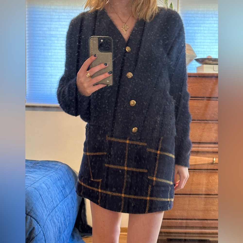 Banana Republic Navy Blue Fuzzy Cardigan